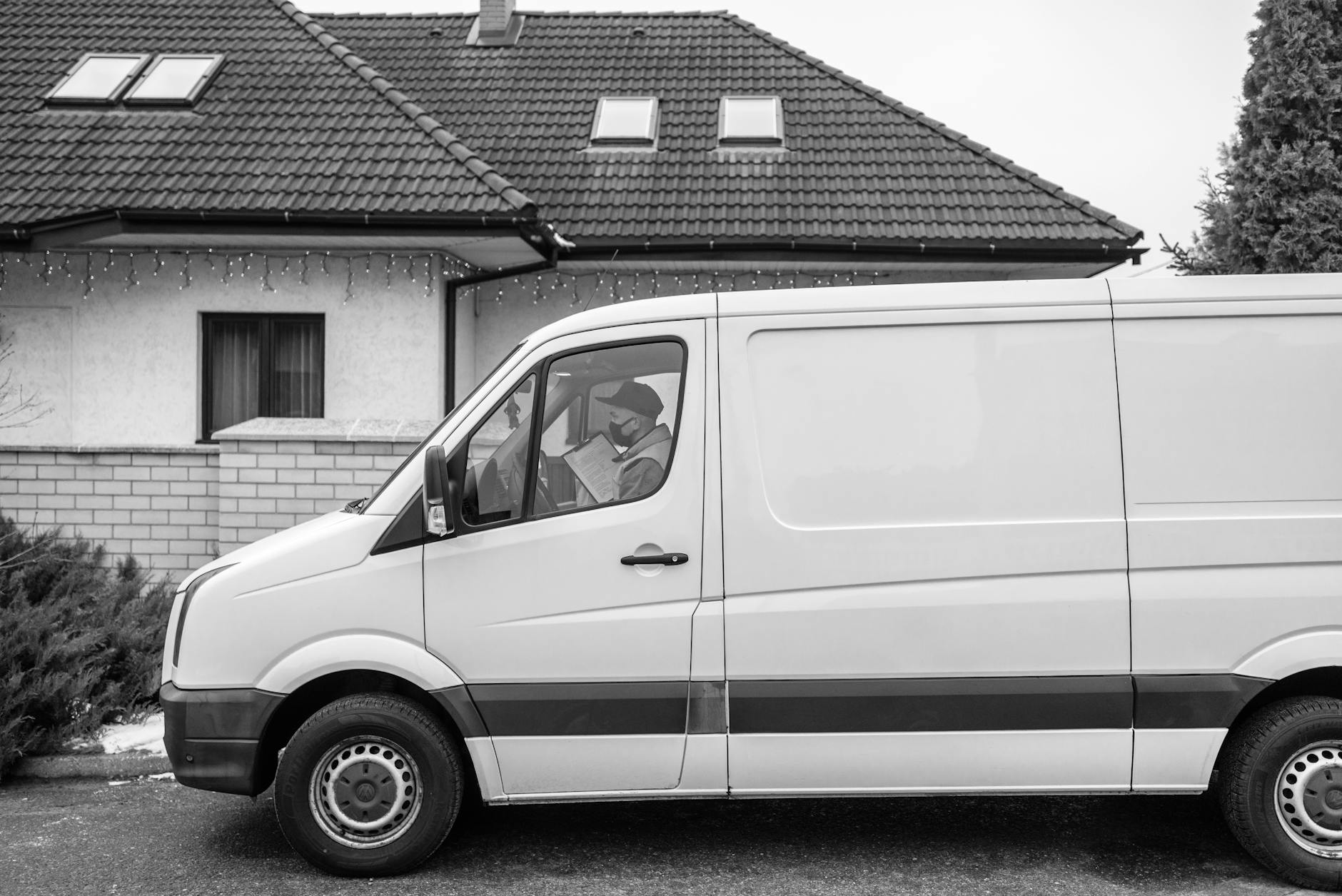 Anthony branded service truck parked at a residential job site